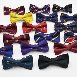 55 Colours Plaid Ties Children Bowtie Polyester Bowties Baby Boys Neckwear Kids Classical Pet Striped Butterfly Bow Neck Tie M2924