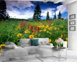 3d Modern Wallpaper 3d Wallpaper for Kids Room Full of Fellow Wildflowers in the Mountains 3d Wallpaper Custom Photo Mural