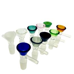 Funnel Bowl hookahs for Glass Bong Bowls Pipes 5mm Thick slides bongs smoking color piece pink heady wholesalers oil rigs pieces 14/18 slide dab