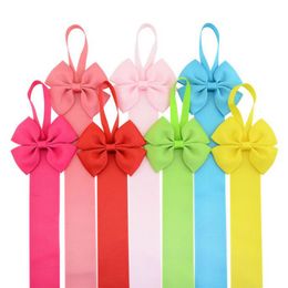 Hair Bow Holder Hairclip Barrette Storage Belt Solid Colour Girl Barrette Holders Ribbon Bow Hair Band Kids Hair Accessories 12 Colours DW6386