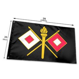 US Army Signal Corps Flags 3' x 5'ft 100D Polyester Vivid Color With Two Brass Grommets