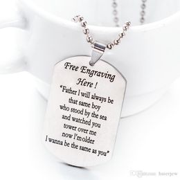 Stainless steel Necklace Family Engraved Necklace