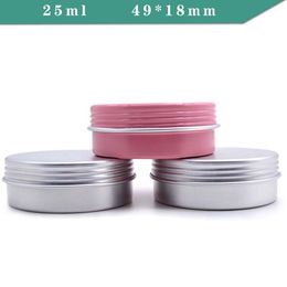 -25G-Rosa-Schwarz Aluminium Lagerung Gewürze Fall Kaffee-Süßigkeit Tee Gläser Set runden Metalllippenbalsam Tins für