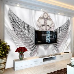 Custom 3D Photo Wallpaper European Style Fashion Wings Jewellery TV Background Wall Mural Living Room Bedroom Decoration Painting