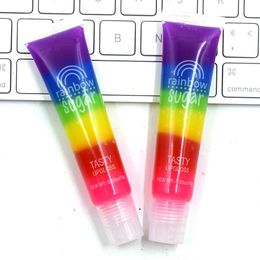 Moisturiser Hydrating Rainbow Sugar Lip Gloss Waterproof Long-lasting Magic Transparent Lipsticks Fruit Scented Lip Balm Cosmetics DHL Free