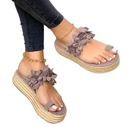 Flower Slippers Casual Slip On Indoor Outdoor Work Breathable Wear Resistant Women Sandals Flip Flops Adults Daily Summer Beach X1020