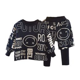 Autumn boys' suit childrens Clothing Sets casual children's wear spring and autumn long sleeve sweater fake two piece set