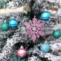 24Pcs Hanging Snowflake Shaped Tree Pendant Set Christmas Ball Decoration 201127