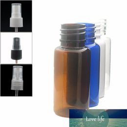 15ml round empty clear/amber/blue pet plastic bottle with clear/white fine mist Sprayer X 10