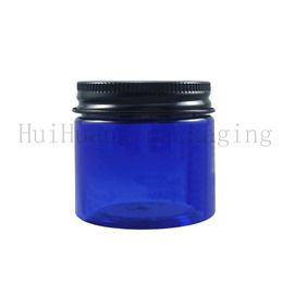 50pcs 50g black lid with blue empty Plastic Cream mask PET bottles jars containers for cosmetic packaging skin care cream tin