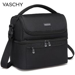 VASCHY Insulated Lunch Box Leak-proof Cooler Bag in Dual Compartment Lunch Tote for Men Women 14 Cans Wine Bag Cooler Box