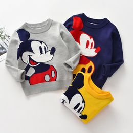 Kids Children Fashion Pullover Sweater Autumn Winter Boys Cute Cartoon O-neck Knitted Jumper Sweaters Tops Clothing