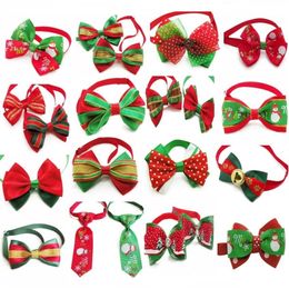 100pc/lot Christmas Holiday Dog Bow Ties Cute Neckties Collar Pet Puppy Dog Cat Ties Accessories Grooming Supplies P88 201029