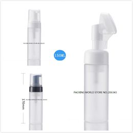 150ML frosted plastic PET bottle with foaming pump brush for cleanser/facial foam/MOUSSE/soap/skin care cosmetic packing