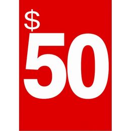 $50 - Sign Cards Sign Cards A6 Poster Promotion Price Display Tag Paper Supermarket Store Ceiling Shelf Top Banner