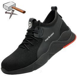Lightweight Breathable Safety Steel Toe Work Shoes For Men Anti-smashing Construction Sneaker Y200915
