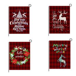 Christmas Garden Flag Santa Claus Snowman Indoor Outdoor Home Decor Flags Winter Happy Festival Household Hanging Flag Decor SN5054