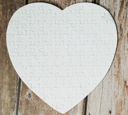 Blank Heart Shaped Jigsaw Puzzle Sublimation 75 Pieces Puzzles Crafts DIY Puzzle Birthday Valentine's Day Party Favor Gift SN3595