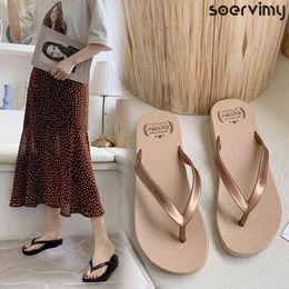 Slippers Women's Outdoor Wedge Heel Fashion Casual Summer Beach Shoes Non-Slip Flip-flops Shoes Woman Womens Slippers Y220307