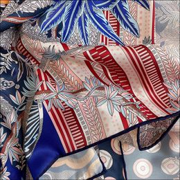 New Lightweight silk scarves available in all seasons women's fashion scarves artistic pattern square scarves rolled edge scarf