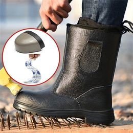 Men's Winter Safety High Help Anti-smashing Anti-piercing Puncture Electric Welding Anti-hot Waterproof Splash Work Shoes Y200915
