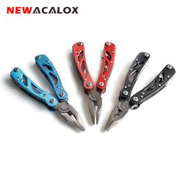 NEWACALOX Multifunction Folding Pliers Wire Stripper Cable Cutter Multi Tool Outdoor Camping Tool with Knife Screwdriver Kit Y200321