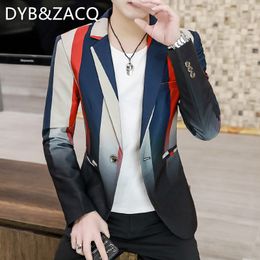 DYB&ZACQ Social Guy Personality Handsome Suit Spring Men Korean Spiritual Clothes Instagram Trend Slim Small Suit 220310