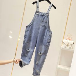 Lguc.H Loose Plus Size Jeans Woman Large Big Size Distressed Denim Overalls Women Torn Ripped Oversized Womens Jeans 4xl 201105