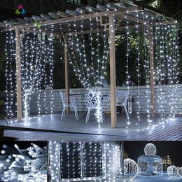 3M x 3M 300 LED Home Outdoor Holiday Christmas Decorative Wedding xmas String Fairy Curtain Garlands Strip Party Lights 201203