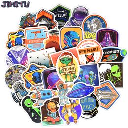 30 PCS Cartoon Alien Stickers Universe UFO Spaceship Collection Memorial Sticker Decal DIY Laptop Luggage Skateboard Stationery LJ201019