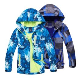 Fashion Boys Jackets Winter Warm Kids Girl Outerwear Waterproof Windproof Hooded Jackets For Children's Polar Fleece Coats 201126