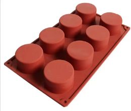 Garden Home Baking Moulds 8 Holes Round Silicone Cake Mould 3D Handmade Cupcake Jelly Cookie Mini Muffin Soap Maker DIY Baking Tools