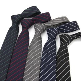 baumwoll-krawatte Rabatt Berufsbindung für Mann 6cm Dünne Baumwolle Krawatte Business Formale Anzug Hals Krawatten Streifen Plaid Anwalt 2 teile / los