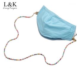 Sunglasses Frames LongKeeper Colourful Beads Glasses Chain Fashion Eyeglasses Necklace Mask Cord Clip Lanyard Neck Strap Women Eyewear Hangin