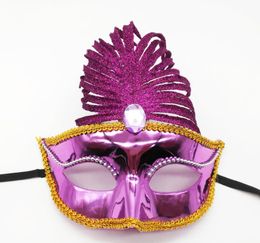 Electroplated Lace Edge Diamond Party masks little beauty dance mask make-up feather Birthday Christmas available