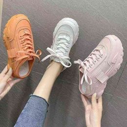 Women's Summer Fashion Botou Mueller Slippers Sandals Thick Soles Soft Leather Shoes Ladies Pop Sneaker Flip Flops Y220224