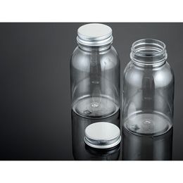 220ML PET round transparent bottle or toilet water botter bath salt with silver lid