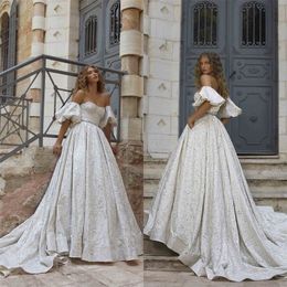 Luxury Wedding Dresses Sexy Sweetheart Bridal Gowns Bling Sequins Beads Appliqued Sweep Train Beach Custom Made Vestido De Novia