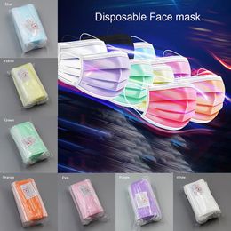 2020 Free shipping 3-7 days to US Disposable Face Masks with Elastic Ear Loop 3 Ply Breathable for Blocking Dust Air Anti-Pollution Mask