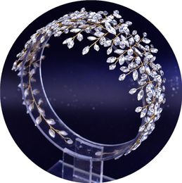 Shiny Diamond Handmade Hoop Wedding Tiara Queen Baroque Crystal Bridal Headwear Crown Rhinestone with Wedding Jewellery Hair Accesso2914