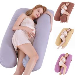 Brand New Women Pregnant Pillow Full Body Maternity Bed Solid U Shape Comfortable Support Thick Pure Cotton Free Shipping 201117