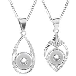 Silver Colour 18mm Snap Button Pendant Necklace Romantic Fashion Snaps Jewellery Nice Gift