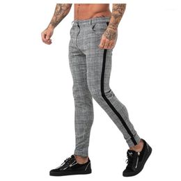 Casual Plaid Suit Pants Men Spring New Business Formal Wear Men Pant Dress Pants Slim Fit 2020 Clothes Trousers Male1262N