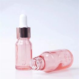 5ml 10ml 15ml 20ml 30ml 50ml 100ml multi-szie glass pink dropper bottle essential oil bottle pink body rose gold lid cosmetic