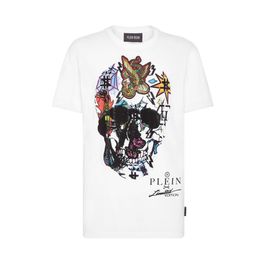 T-SHIRT ROUND NECK SS TATTOO SKULL STRASS Men's T-Shirts Rhinestone Skulls Mens Tshirts Classical High Quality Top Tees PB 16596