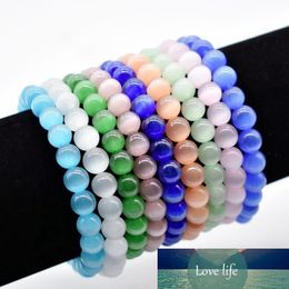 Simple High Quality Opal Beads Bracelet for Women Men Jewellery Natural Stone Handmade Elastic Bracelets & Bangles 9 Colours