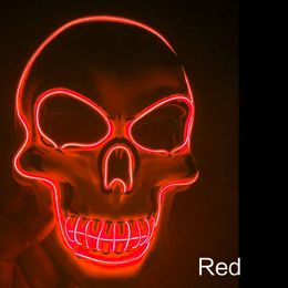 Led Mask Fashion Halloween Party Masque Masquerade Masks Neon Light Glow In The Dark Mascara Horror Maska Glowing T200907