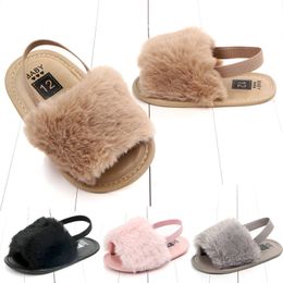 Baby Shoes Summer Newborn Baby Girls Sandals Soft Sole Crib Shoes Fur Sneaker Prewalker 0-1year