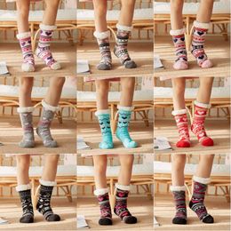 christmas winter floor socks woman fashion heart shape thick keep warm socks christmas new year gift floor socks