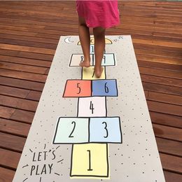 Nordic Baby Hopscotch Game Mat Kids Activity Play Gym Mats Children Infant Adventure Road Rugs Crawling Carpet for Children Room Y200416